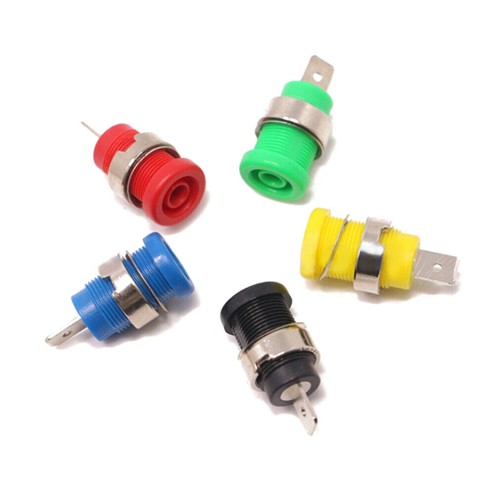 5 Colors 5PCS 4mm Copper Banana Plugs Female Jack Socket Plug Wire Connector