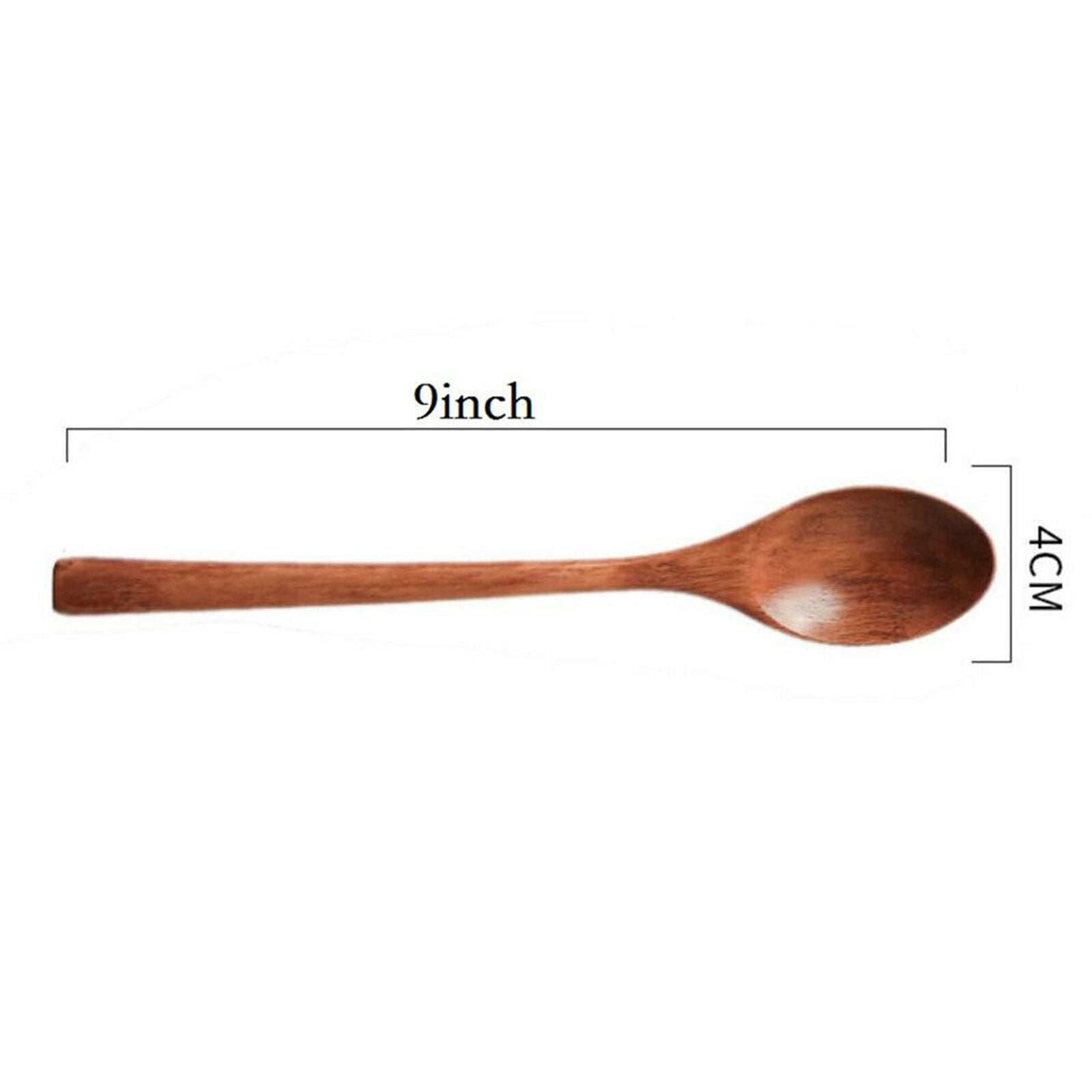 6Pcs NEW Wooden Spoon Kitchen Spices Natural Wood Long Handle Eating Spoons Set