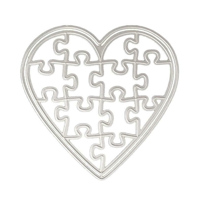 Heart Puzzle Metal Cutting Dies Stencil DIY Scrapbook Album Paper Card Template