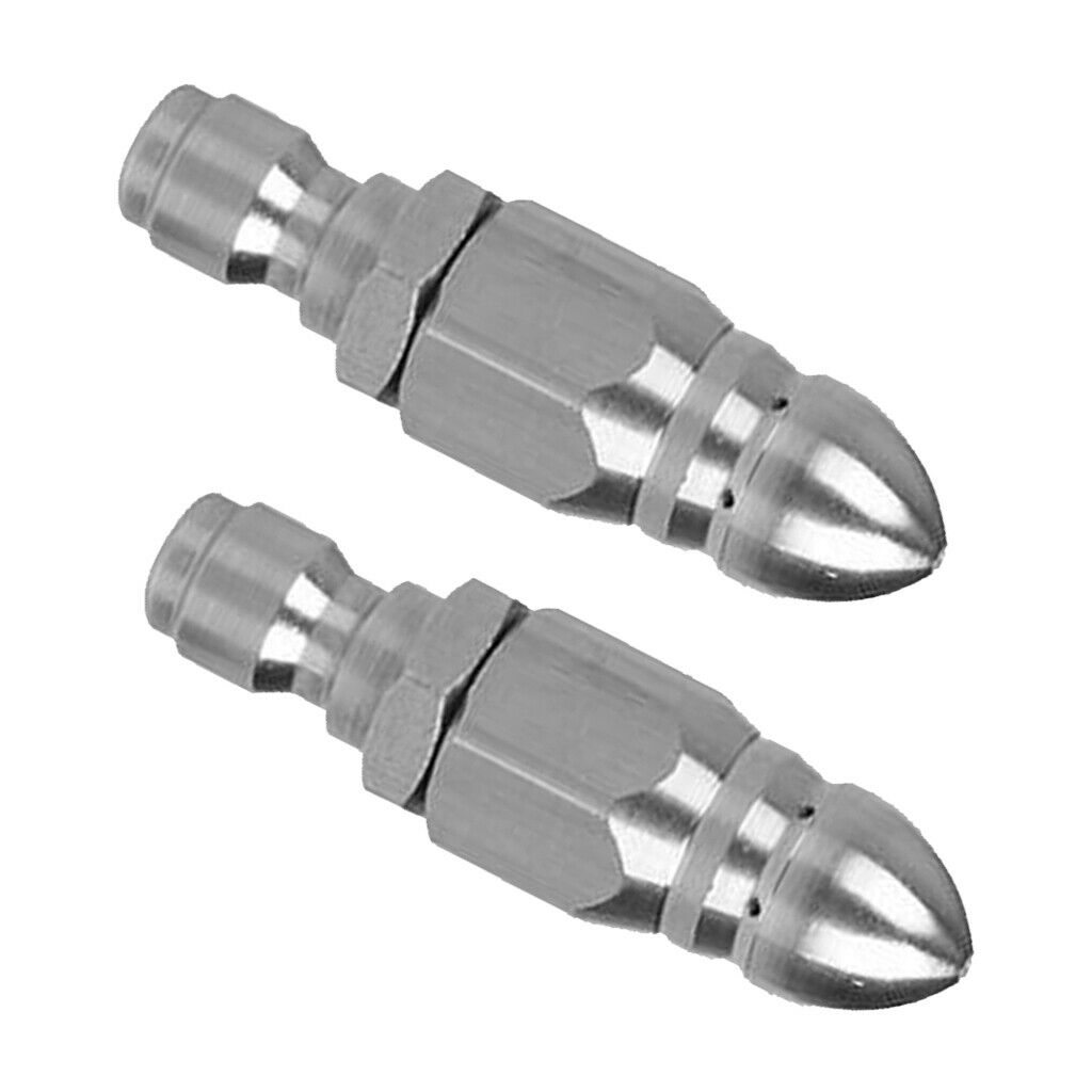 2X 1/4'' Jetter Rotary Nozzle Pressure Washer Drain Sewer Cleaning Pipe Part