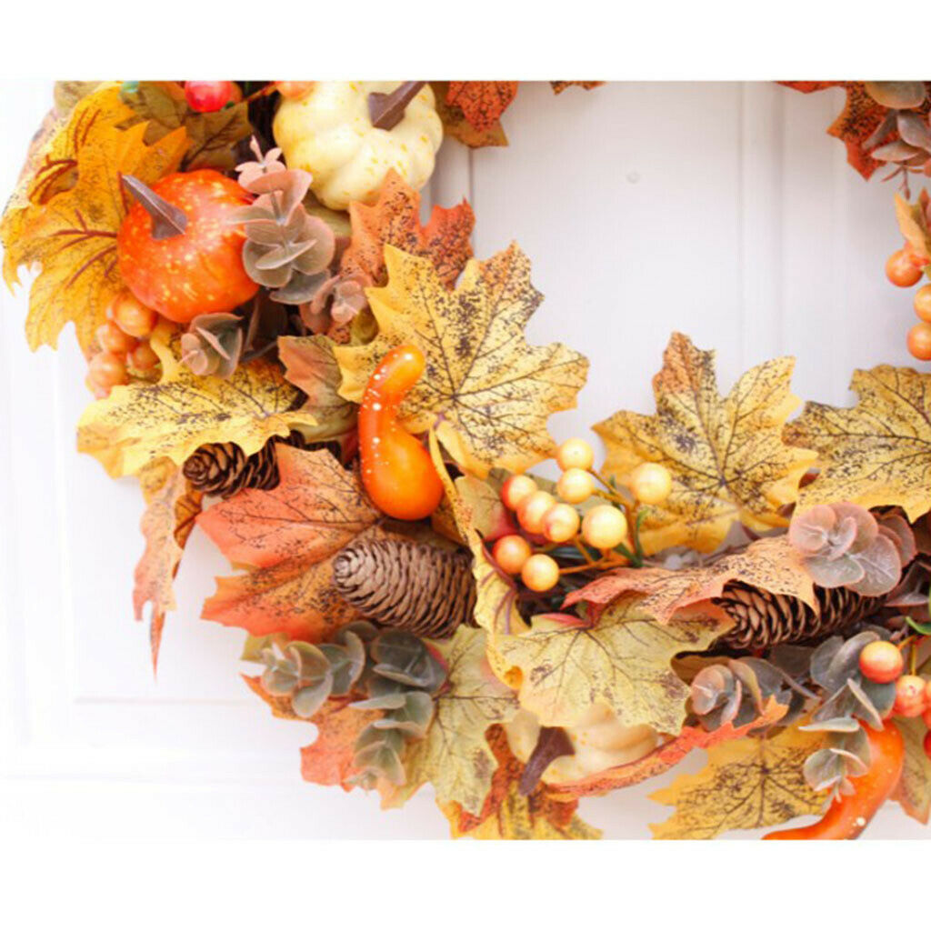 Autumn Fall Harvest Garland Wreath 50cm Wall Decor Halloween Christmas