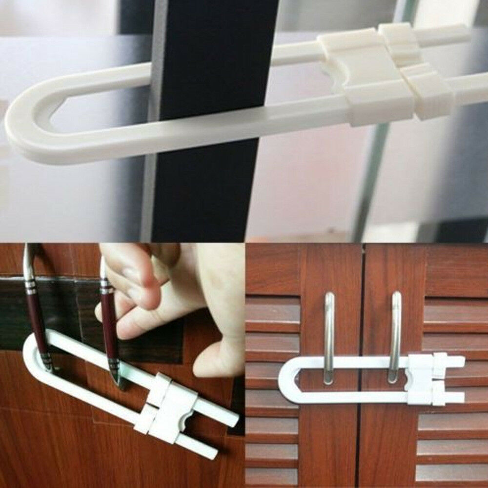 Baby U Shape Safety Lock Security For Children Cupboard Cabinet Door Drawer