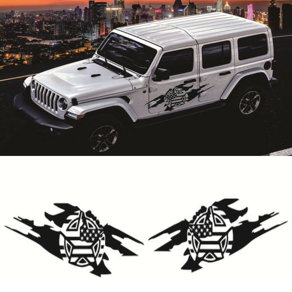 168X65cm Car Truck Stickers Decals Black Military Star Look Waterproof Universal