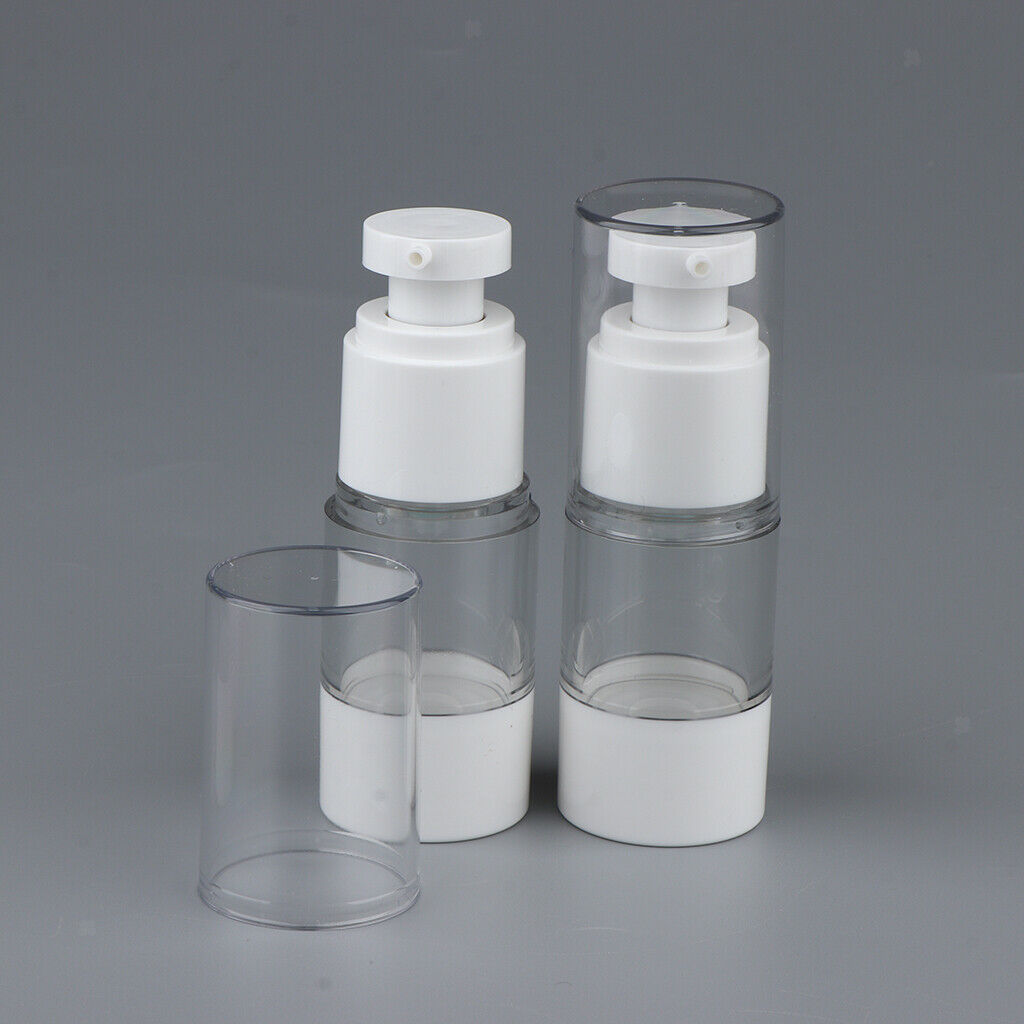 2X Empty Refillable Essence Vacuum Bottles Cosmetic Sample Containers 15ml