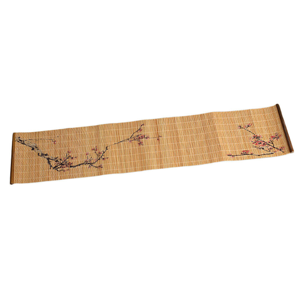 2Pcs Tradtional Bamboo Wooden Tea Mats Zen Table Runner Heatproof Pad Gifts