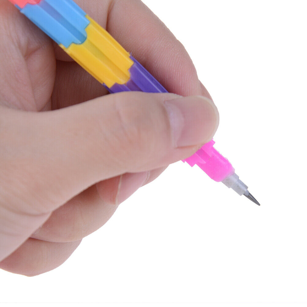 4 pcs/bag Creative rainbow multi-function building block pen pencil 8 knots Qx