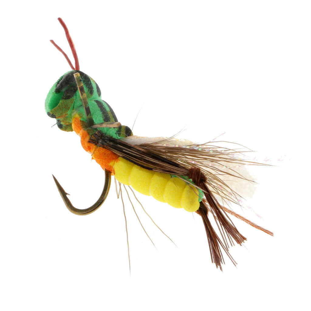 2pcs Grasshopper Floating Fly Bait Dry Fly Fishing
