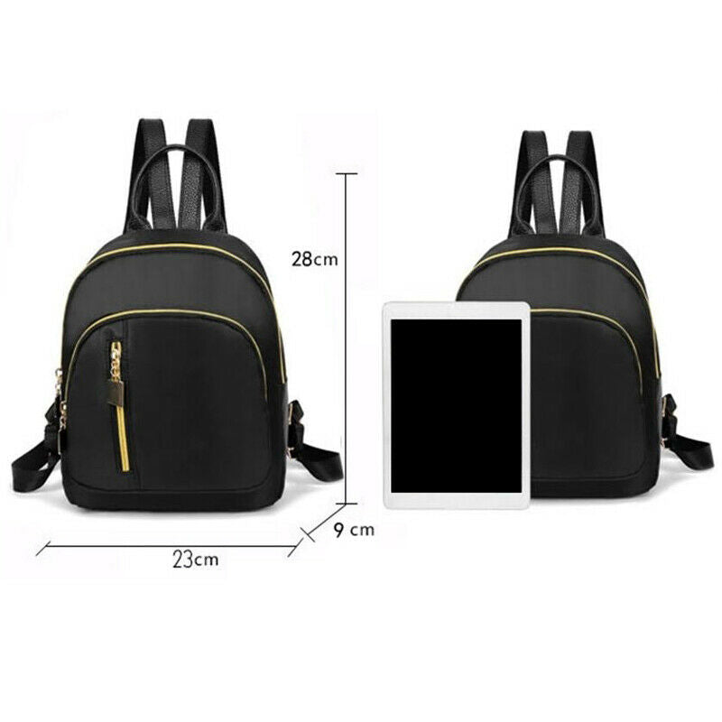Women Backpack Black Trendy Small Travel School Nylon Handbag Shoulder Bag New