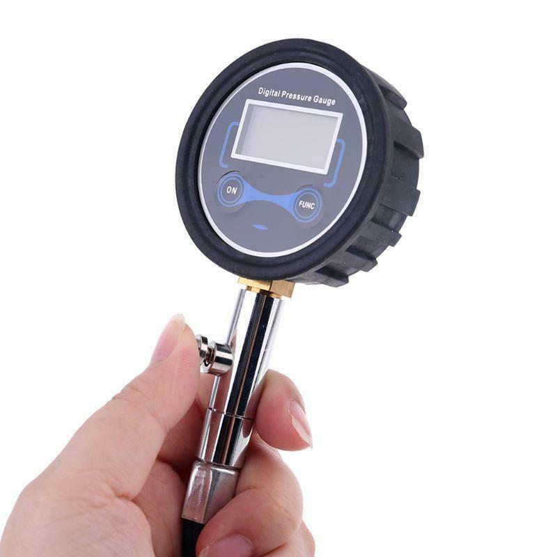 Digital Tire Pressure Gauge 200 Psi with Adapter Kit for Car Bike Motorcycle