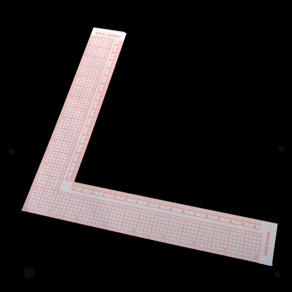 Plastic L-Square Ruler Inch and Metric Ruler Garment Pattern Ruler Craft