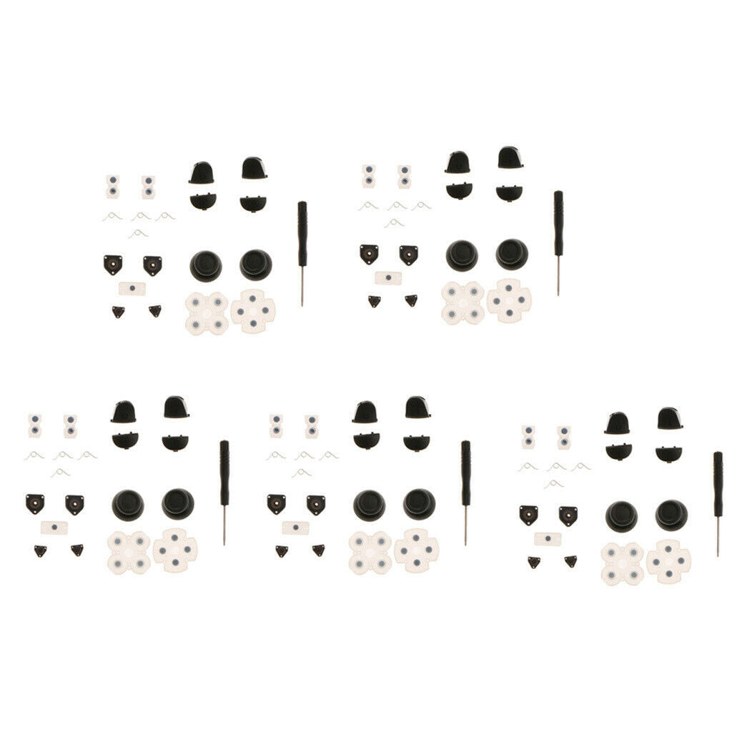 5Pcs Repair Buttons Thumbstick Stick Caps Tools Set for PS4 Controller