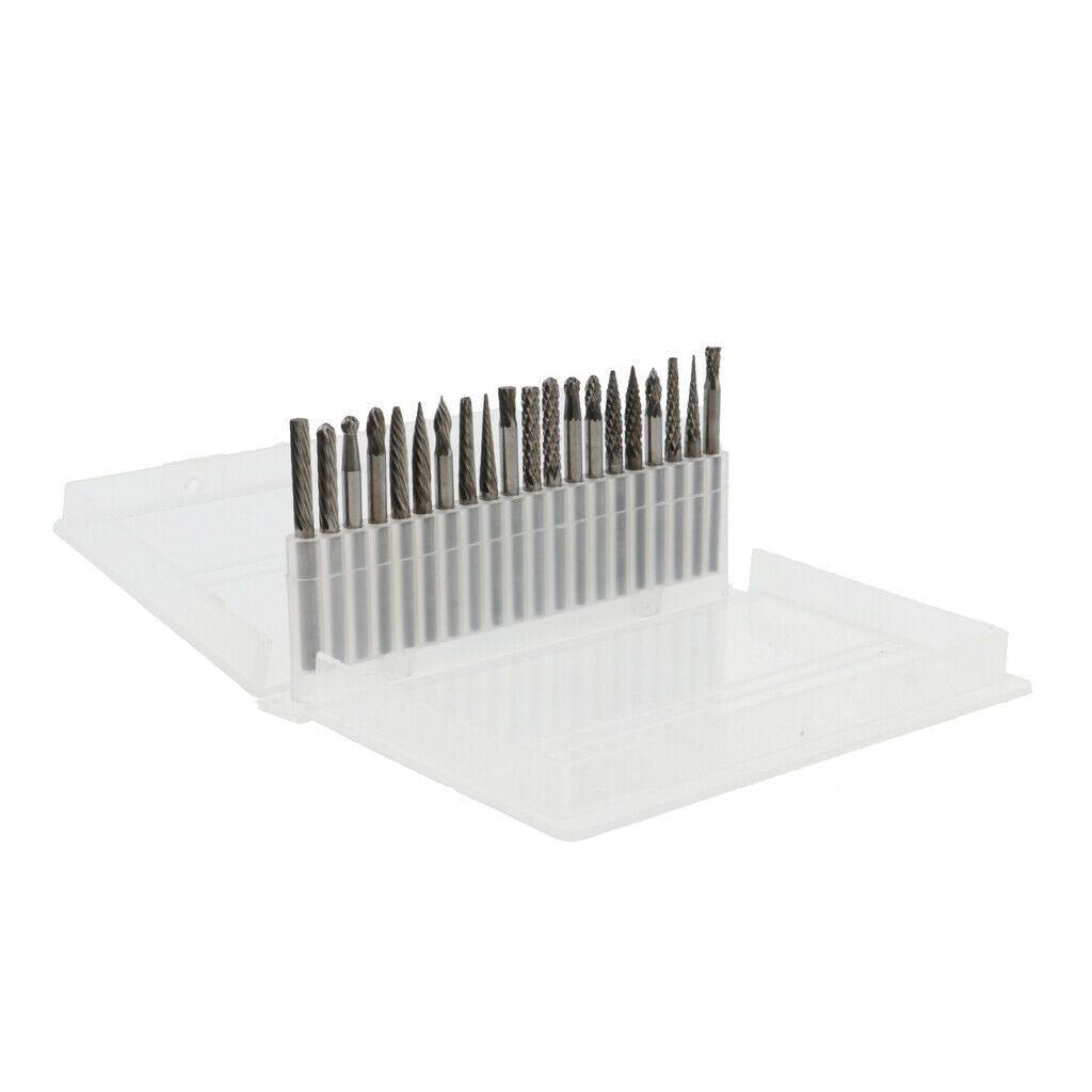 20 Pieces Tungsten Carbide Cutter Rotary Burr Set CNC Engraving Bit Set