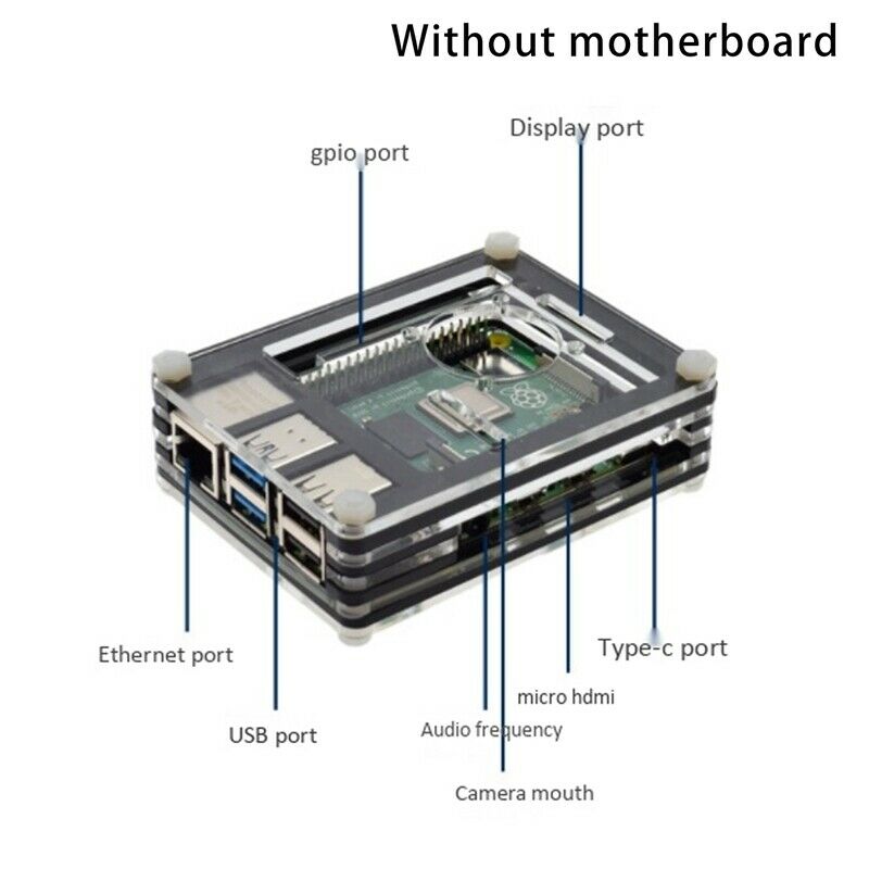 Suitable for Raspberry Pi 3 Case 9-Layer Acrylic Cover Case with Cooling Fan aG4
