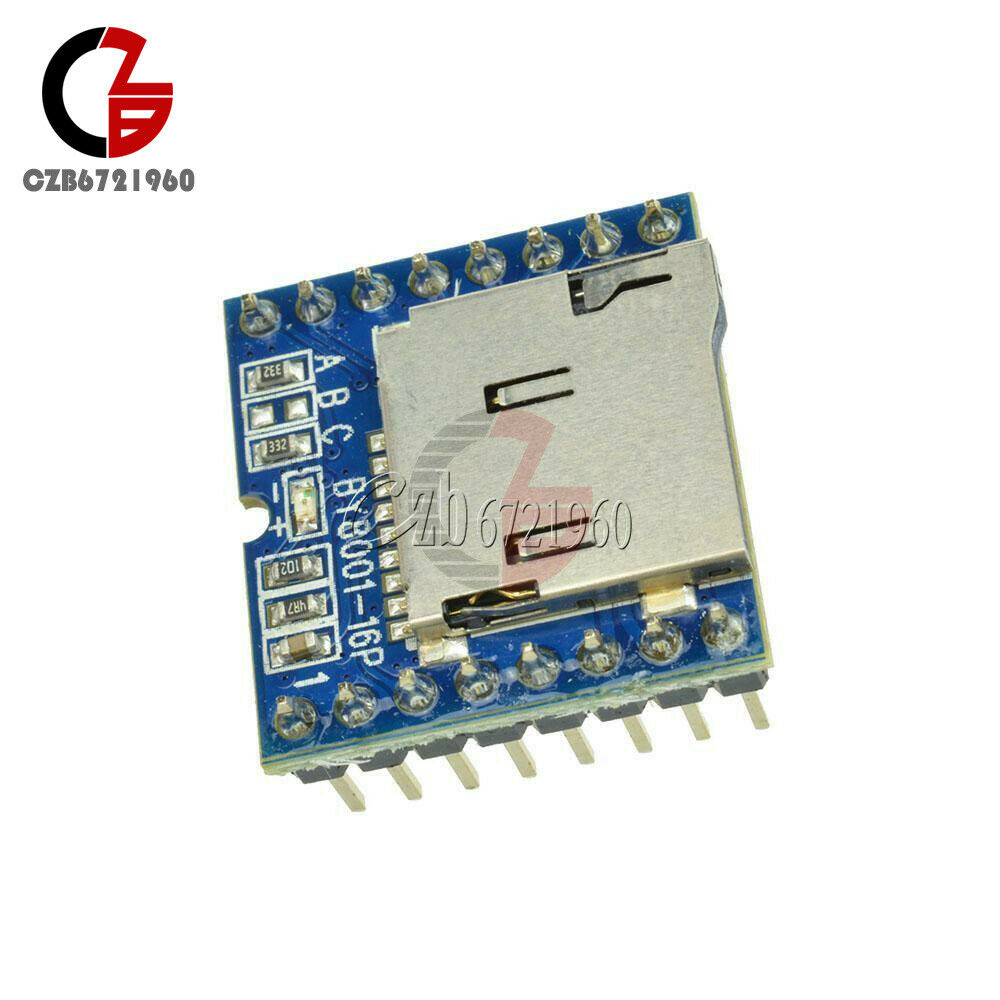 MP3 Player TF Micro SD U-Disk  BY8001-16P Arduino Audio Voice Module Board
