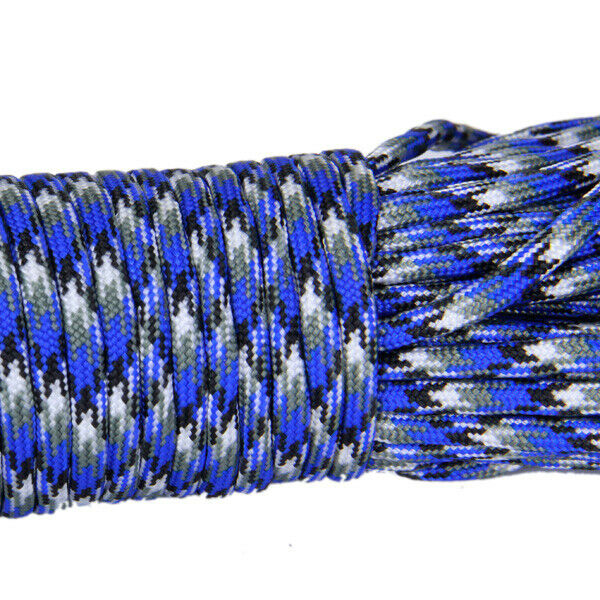 100ft Paracord Parachute Survival Cord 353 Cord - Blue Camo