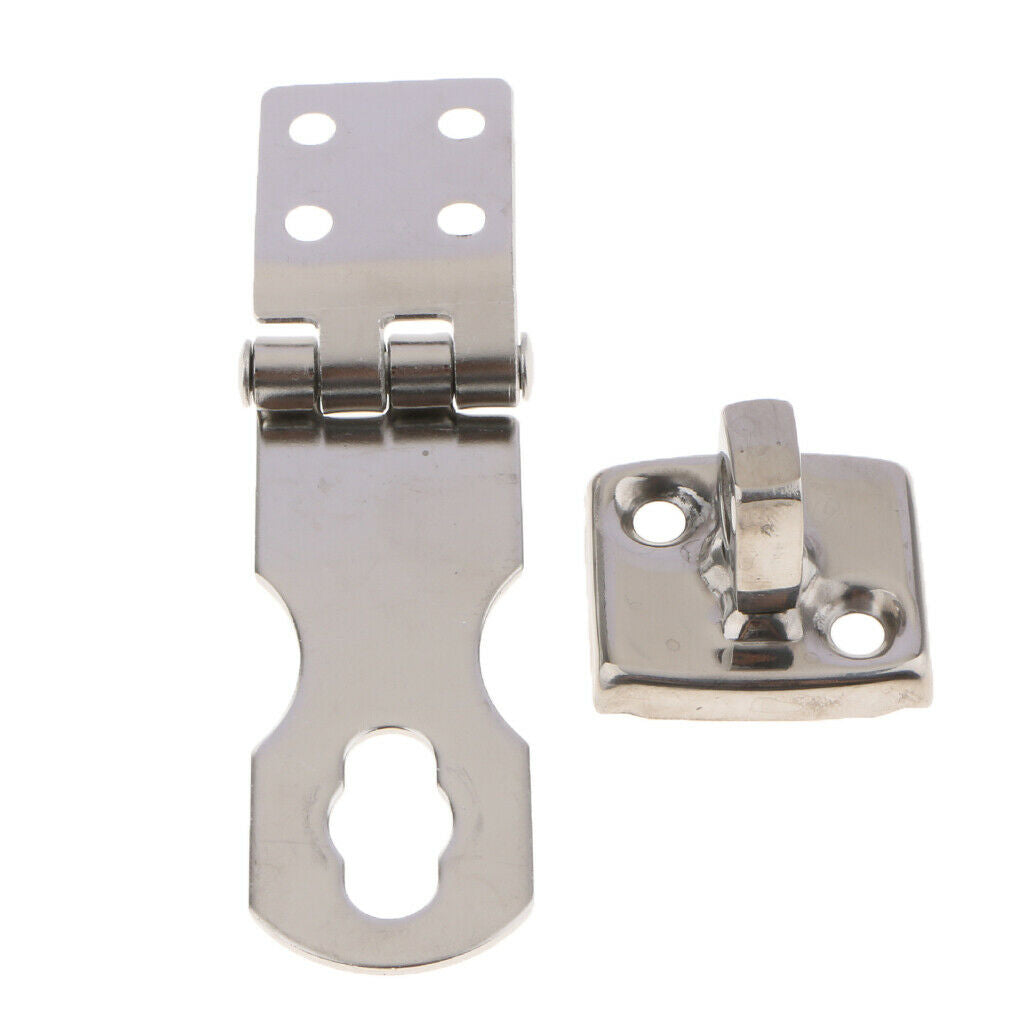 Polished Door Latch Hasp Stainless Steel Window Gate Safety Lock Buckle