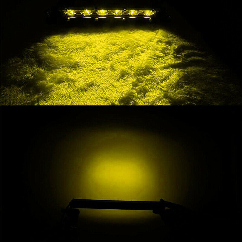 7'' Yellow 6X5W Chip LED Work Fog Light Bar Spot SUV Boat Driving Lamp Offroad