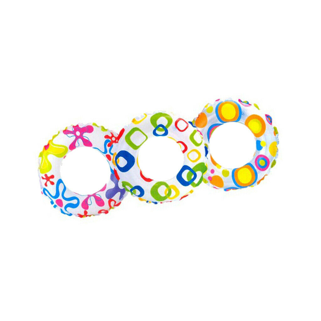 Inflatable Swim Ring Tube Pool Float Colorful Flowers
