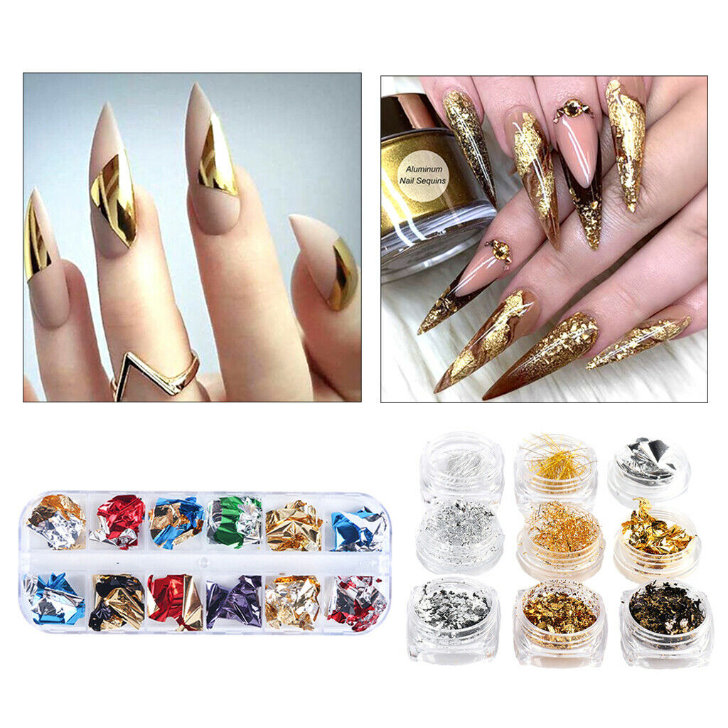 Salon Crafts Nail Foil Flakes Fragments Nails Art Design Supplies Decals