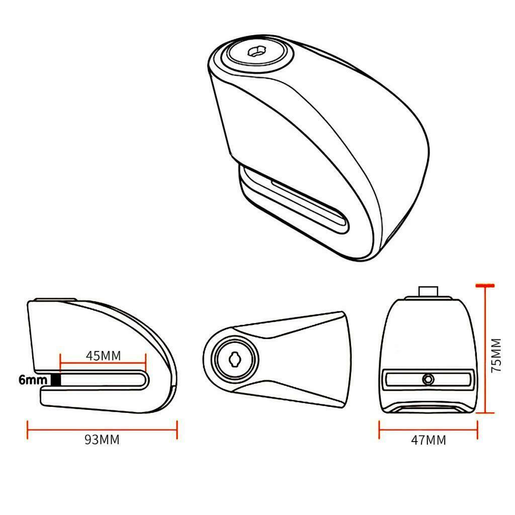 Alarm lock/Mechanical Lock for Motorcycle Bike Steel Lock Core Copper Lock