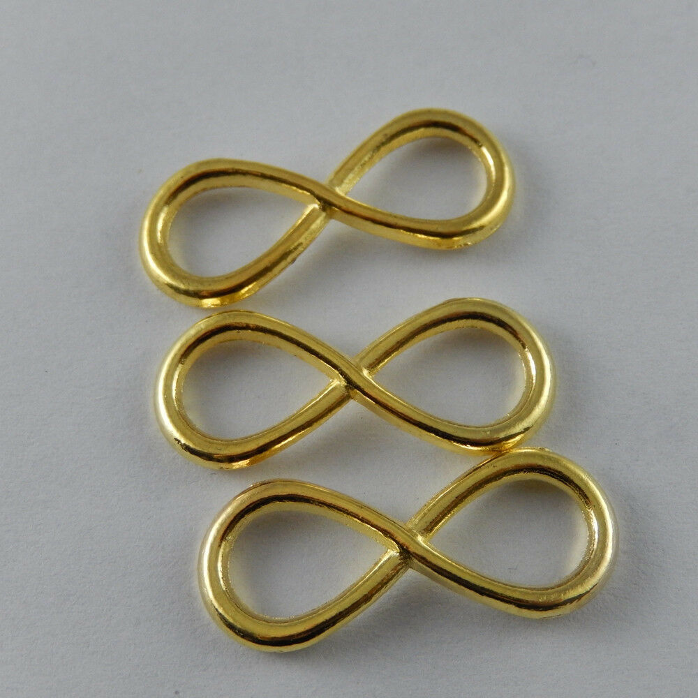 20 pcs  Golden Alloy Infinity Sign Pendant DIY Jewelry Making Connectors 31x13mm