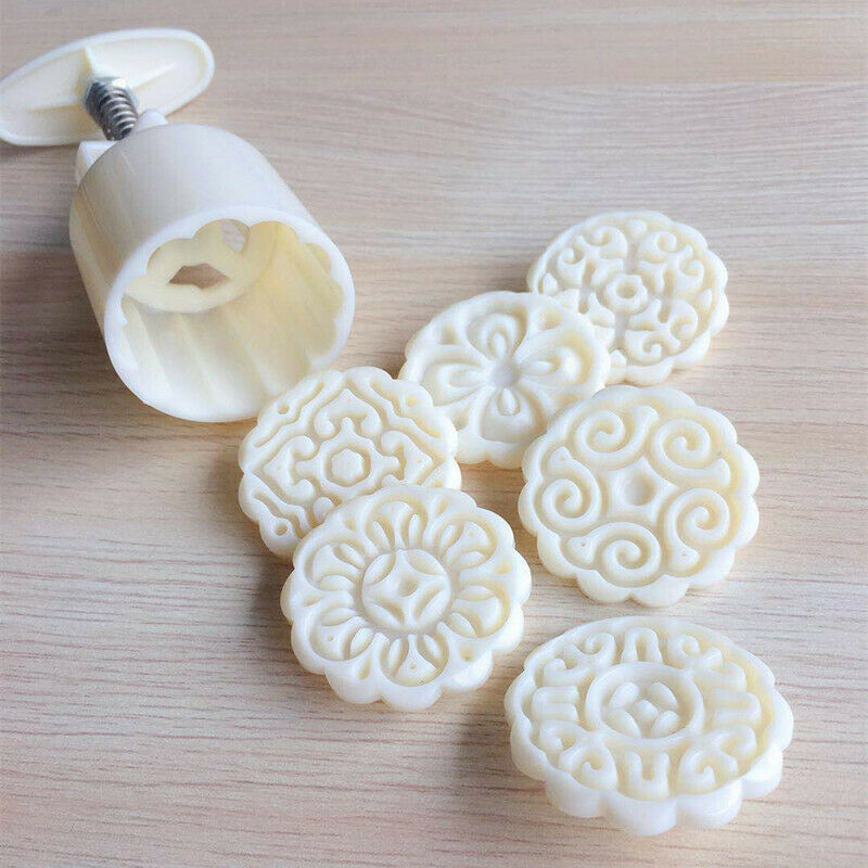 6pcs/set Flower Shaped Mooncake Mold Cake Mold Hand Pressure Fondant MoonB A SJ