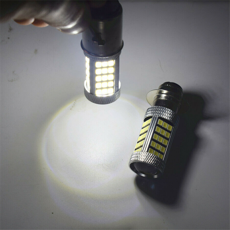 2x 80W BA20D H6 LED Motorcycle Bike Fog Light DRL Bulb White Bike Moped Scooter
