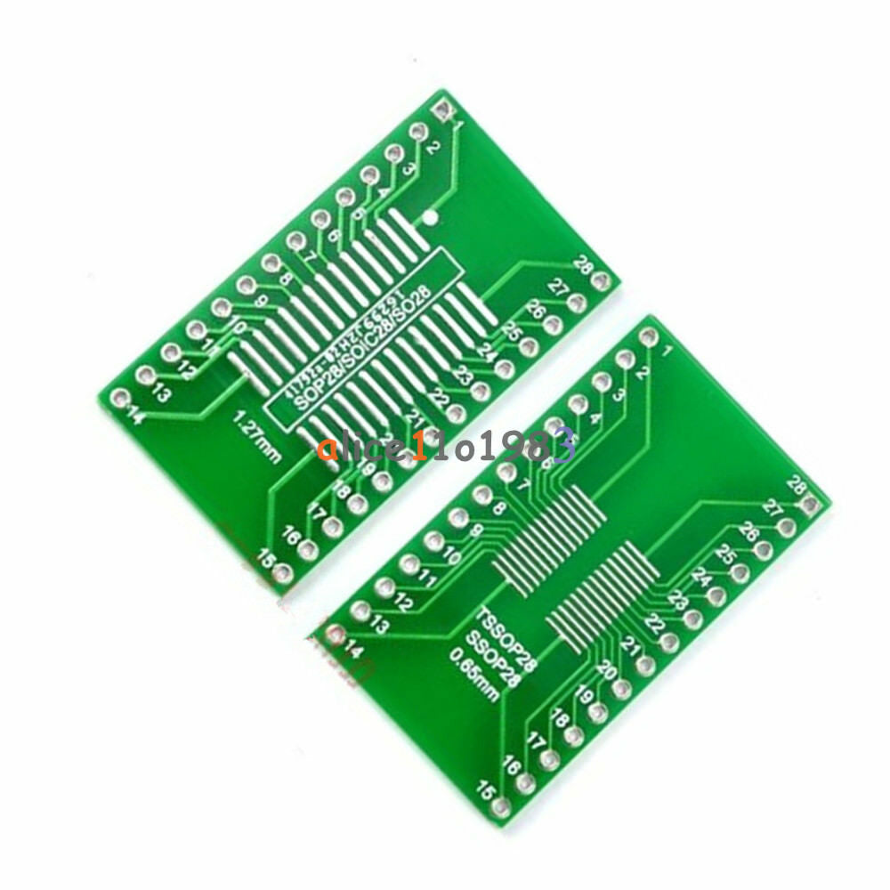 10PCS SOP28 SSOP28 TSSOP28 to DIP28 Adapter Converter PCB Board 0.65/1.27mm