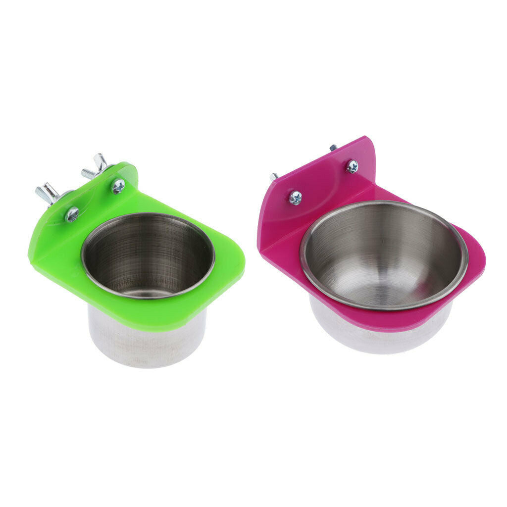 2Pieces Bird Water Feeder Small Animals Food Cup Birds Macaws Finches Mice