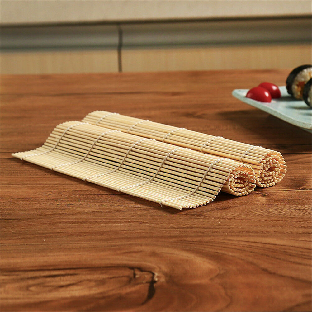 Sushi Mat Bamboo Maker Kit RiceRoll Mold Kitchen DIY Mould RollerRice Padd.l8