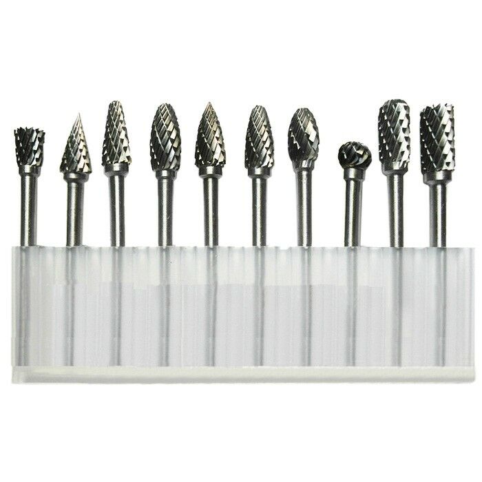 10PCS 3 x 6 mm Tungsten Carbide Burr Bit Rotary Cutter Files CNC Engraving Tool