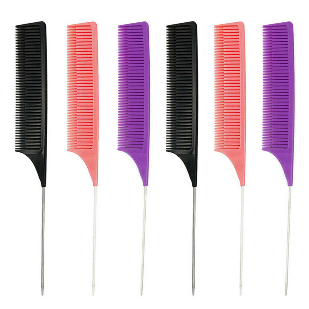 6x ABS Weaving Highlighting Foiling Hair Comb for Dyeing Combs Brush Tool