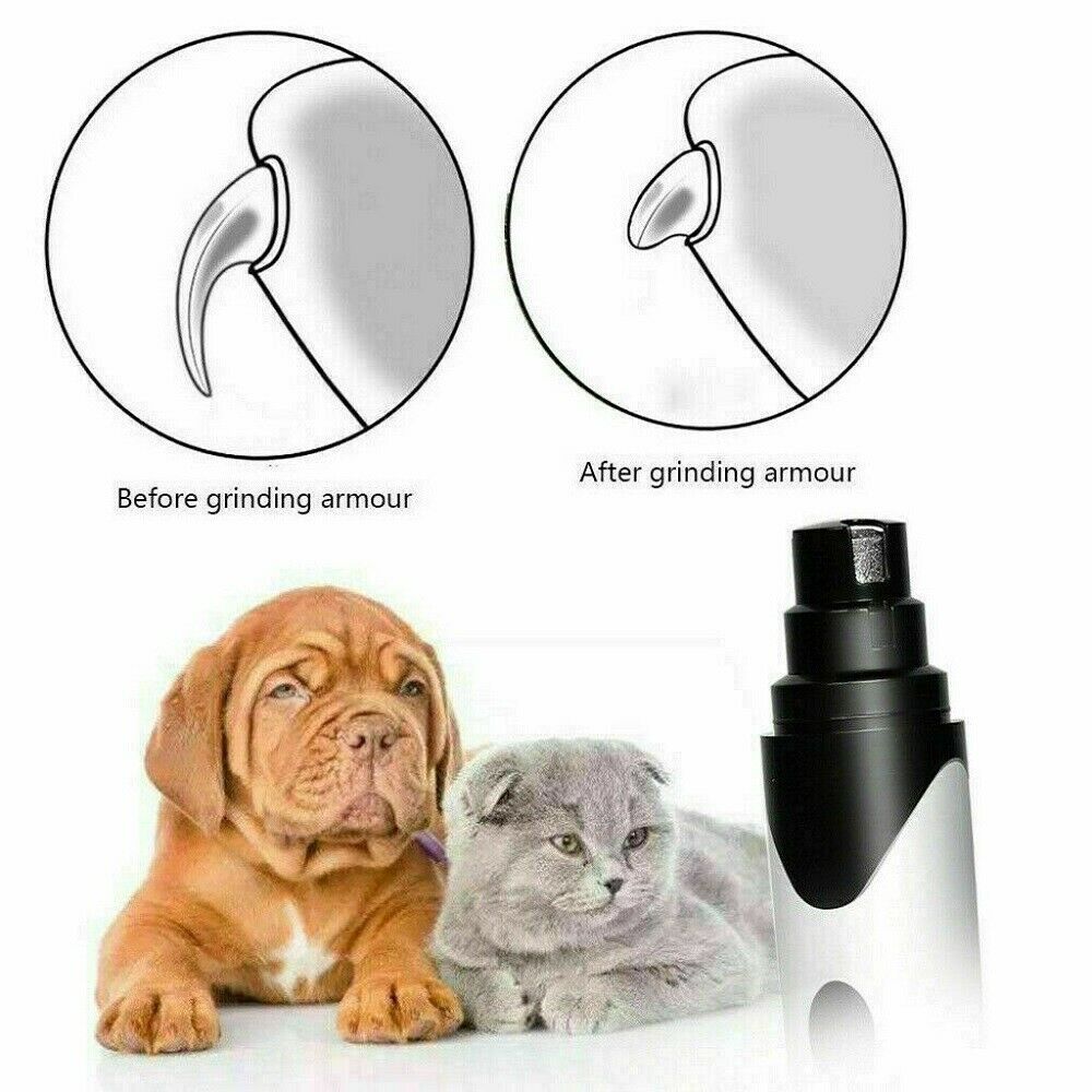 USB Electric Pet Dog Cat Nail Grinder Paws Grooming Trimmer Clipper Tool 5 hours