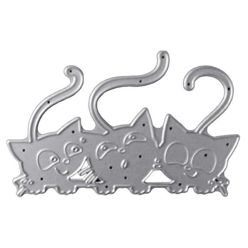 3 Cartoon Cats Carbon Steel Cutting Dies DIY Scrapbooking Photo Album Embossing