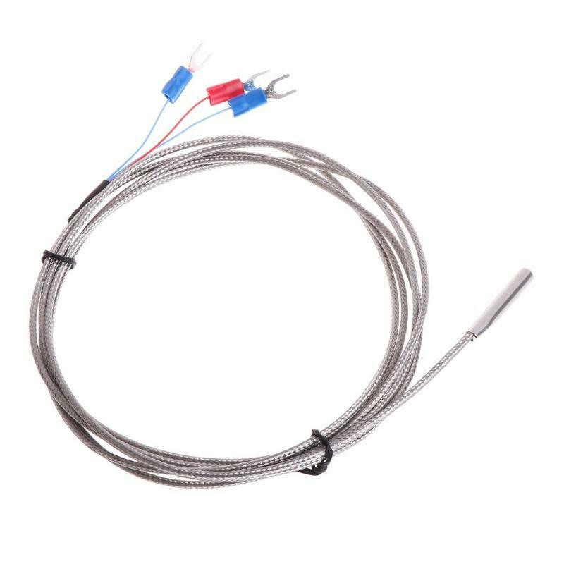 Stainless Steel RTD PT100 Temperature Sensor Thermocouple with 2m 3 Cable Wires