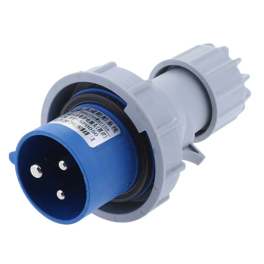16AMP Flat Industrial Male Electrical Plug IP67 Marine Shore Power Socket