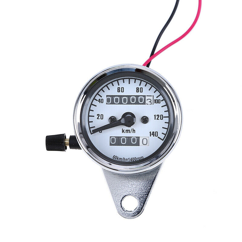 1x Motorcycle Circle Odometer Gauge Speedometer LED DC 12V 6.6cm Universal Fit