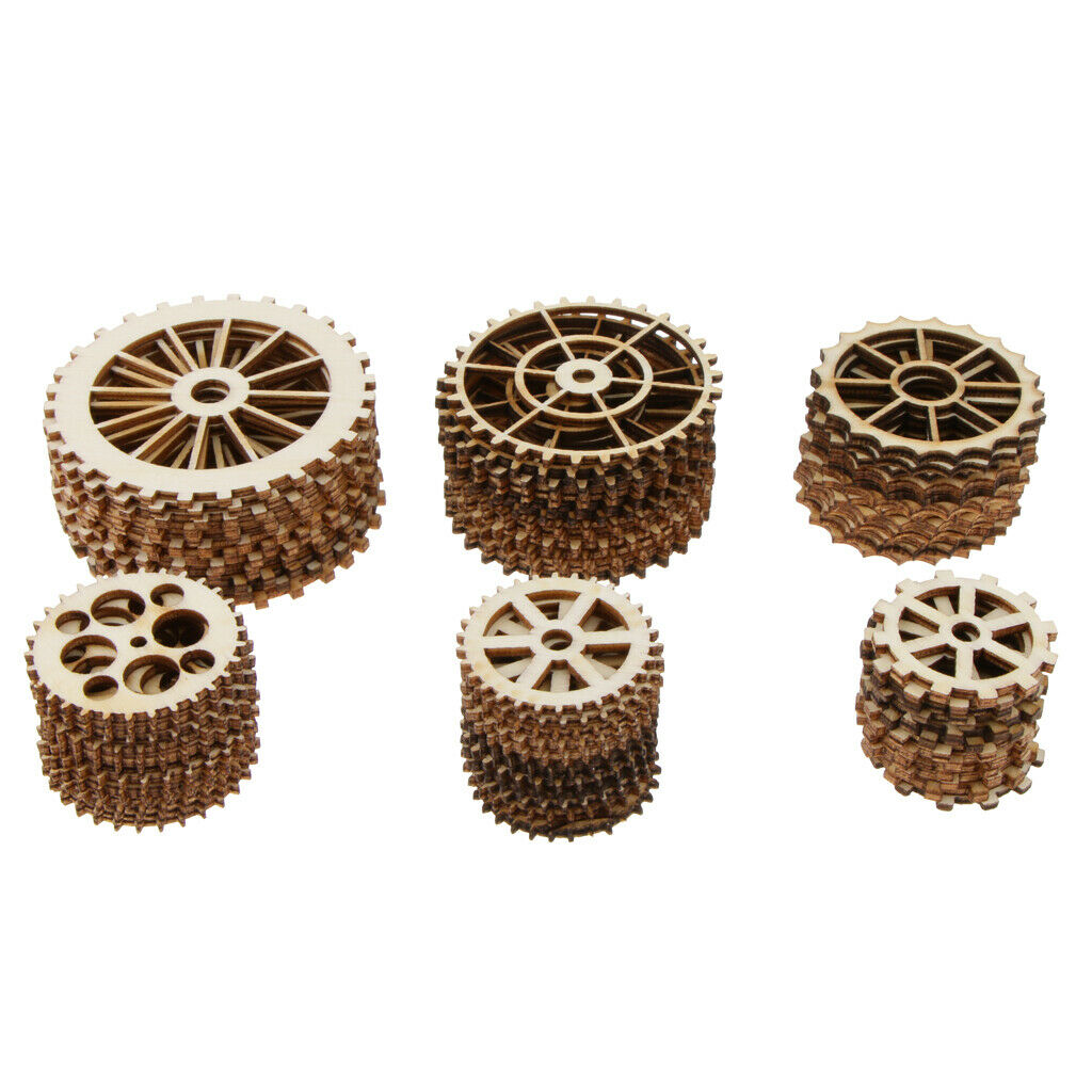 144pcs  â€‹â€‹Wheel Wooden Tags Scrapbooking Embellishment Craft