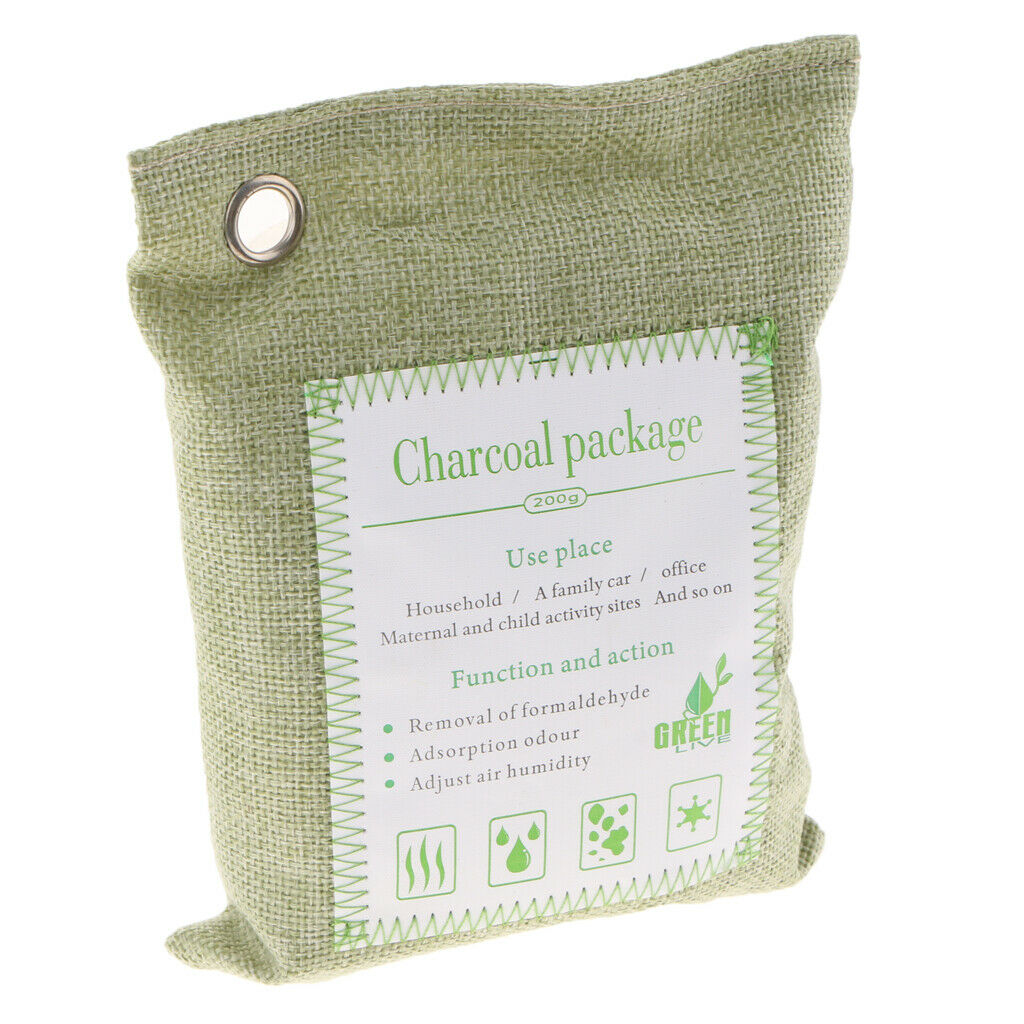 2 Pack NATURAL Air Purifying Bag Bamboo Charcoal Air Freshener, Deodorizer, Odor
