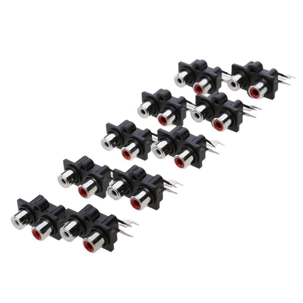10x Cinch Male Solder Type Right Angle Socket 2 RCA Socket Connector Board DIY