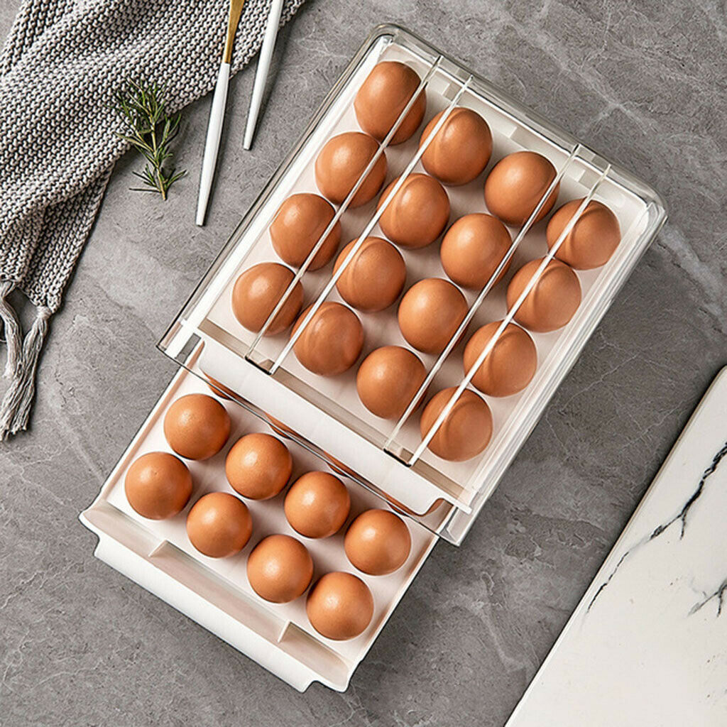Egg Holder for Refrigerator Egg Container for Fridge with Lids Egg Box