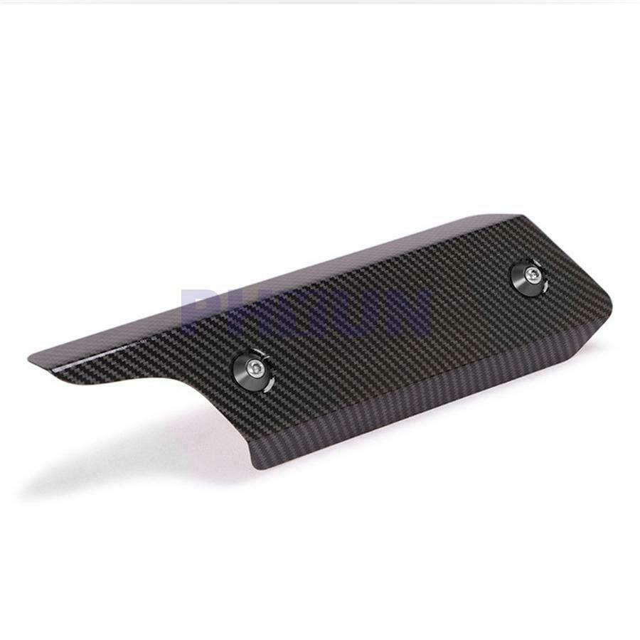 1pc Carbon Fiber Look Steel Motorcycle Hexagonal Exhaust Pipe Heat Shield Cover