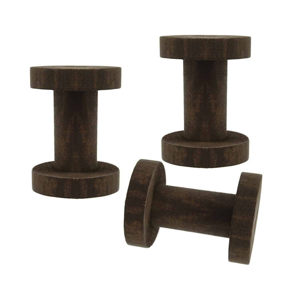 3PCS Wood Thread Spools Weaving Elastic Cord Thread Bobbins Sewing 61x45mm
