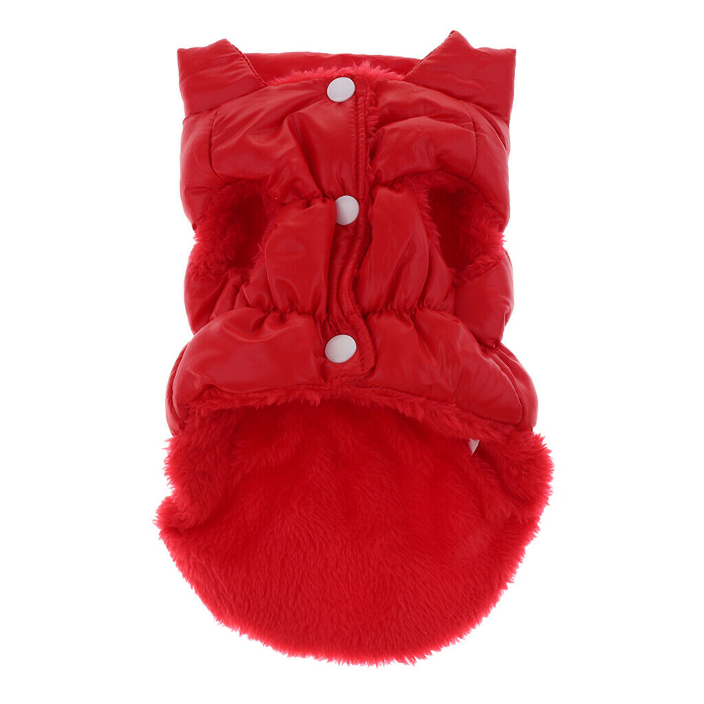 Dog Cold Weather Coat Warm Cotton Doggie Vest for Small Medium Dog Red L