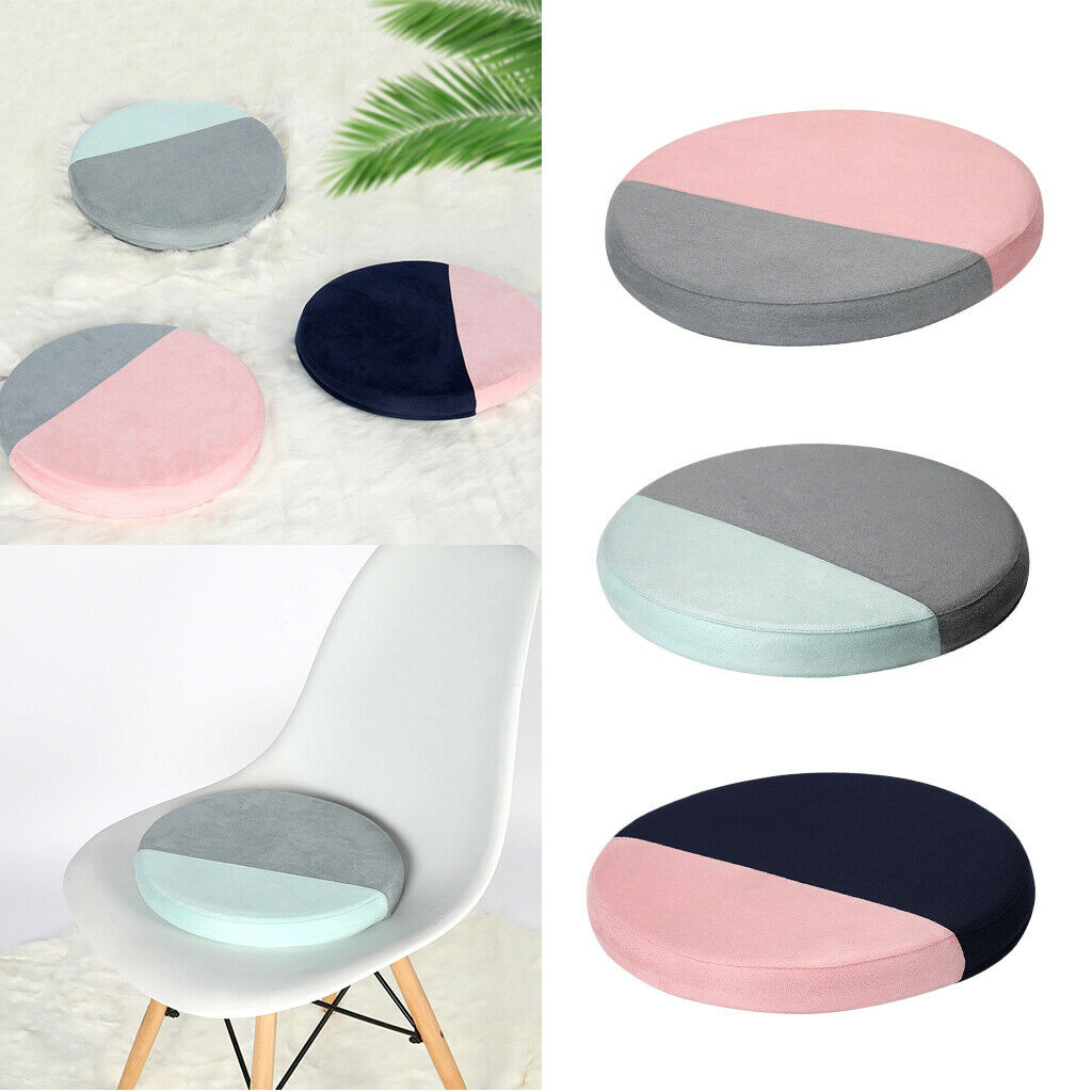 Round Chair Cushion Seat Pad Soft Breathable Bay Window Cushion  Grey Green