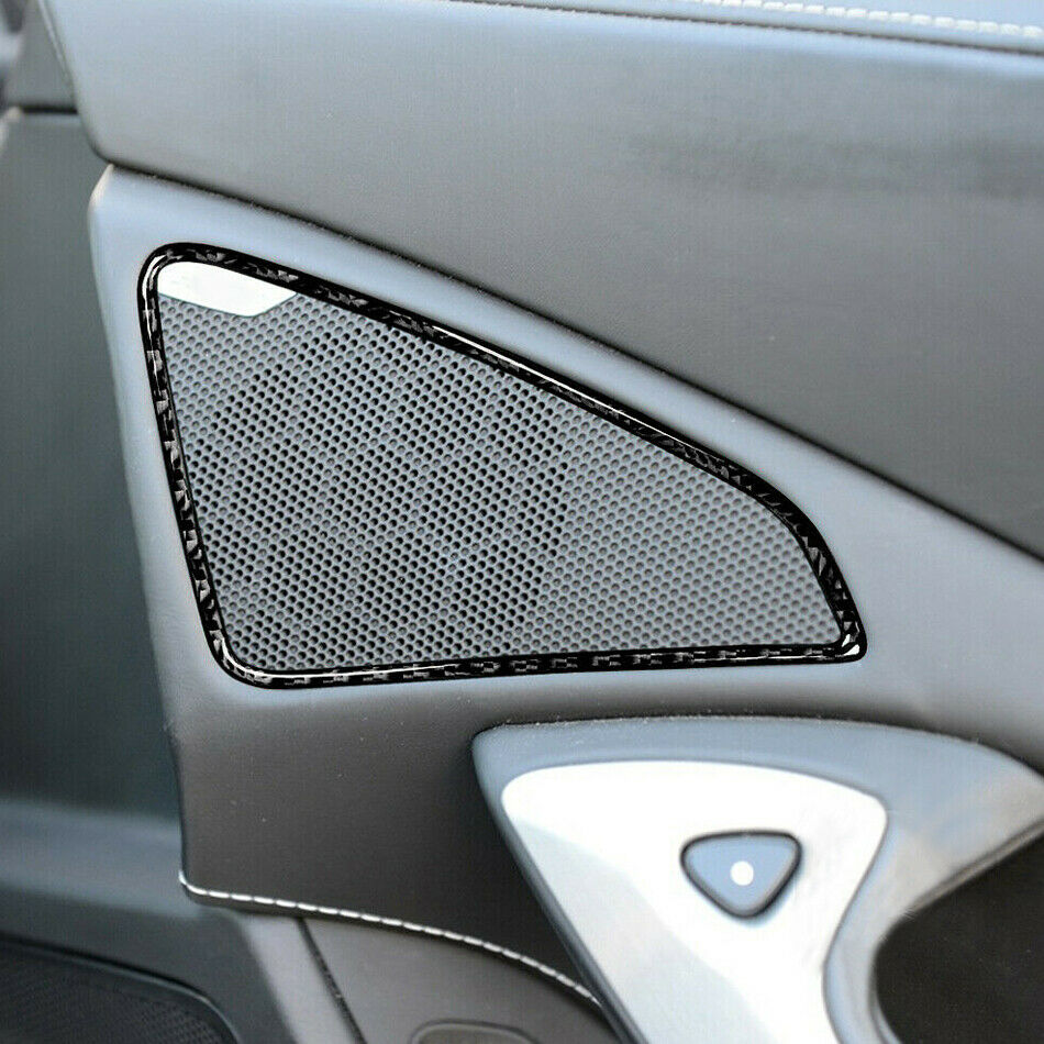 Carbon Fiber Door Speaker Cover Trim fit for Chevrolet Corvette C7 14-19 New