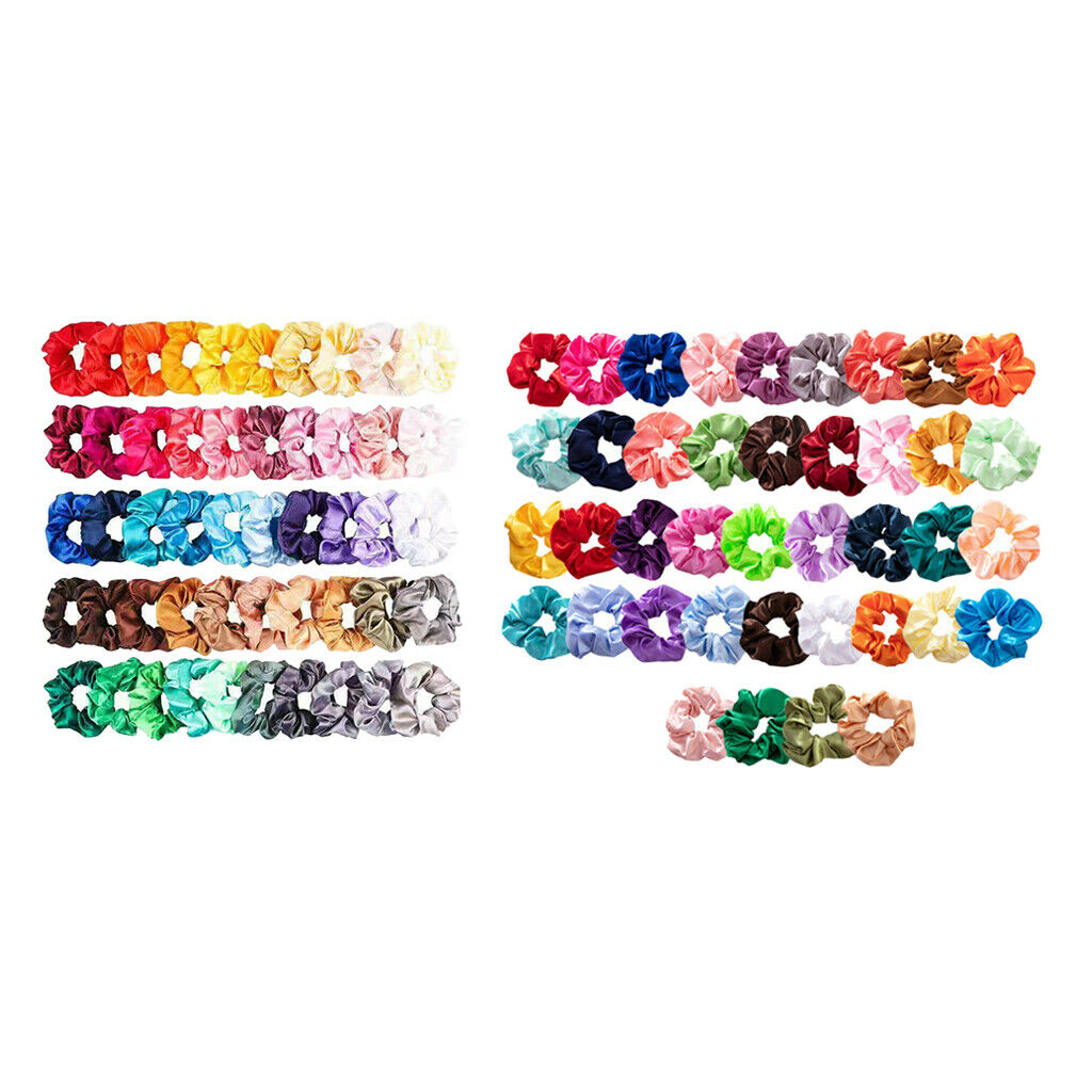 40Pack Hair Scrunchies Silk Satin Scrunchy Bobbles Elastic Hair Bands Holder