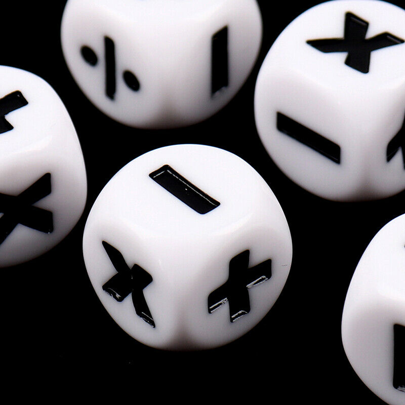 6pcs Addition Subtraction Multiplication Division Symbol Dice Operation P.l8