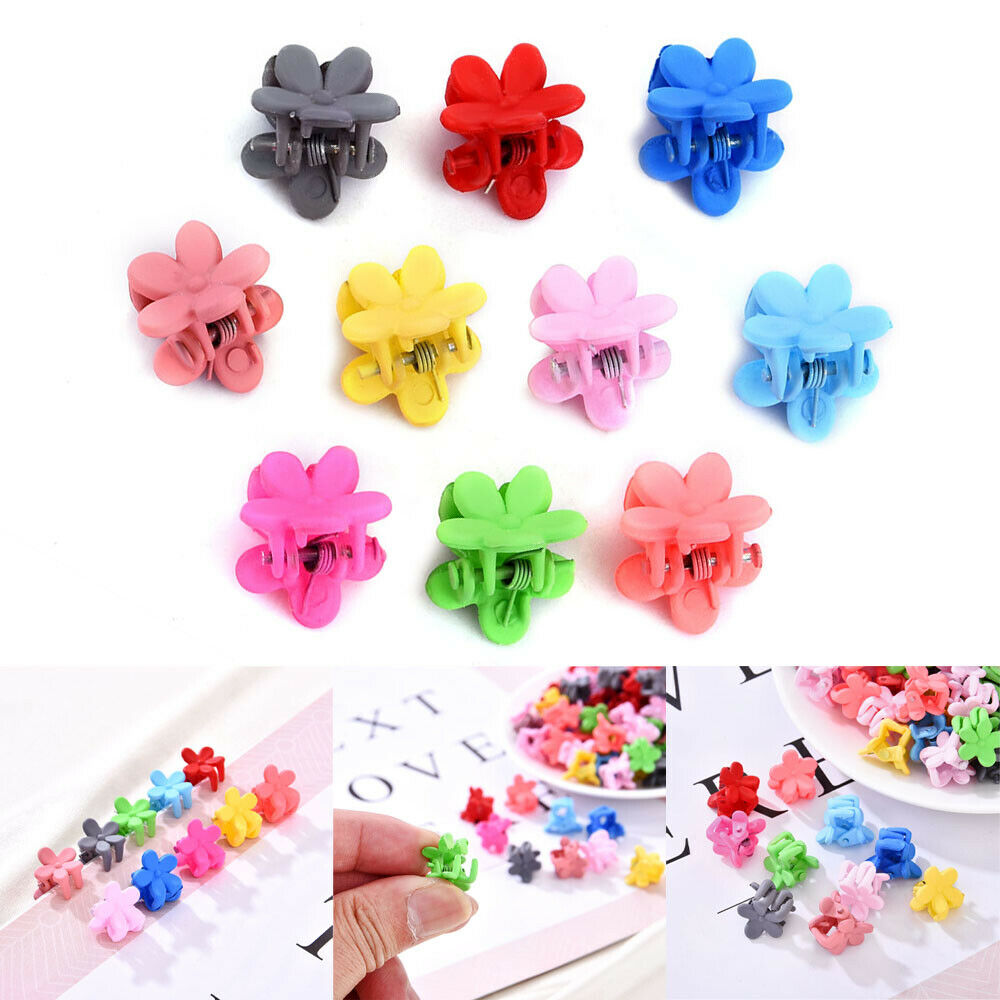 Girls Mixed Color for Kids Baby Flowers Hair Clips Hair Claws Mini Hairpins 10PC