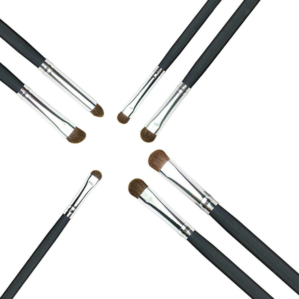 7x Angled Eye Makeup Brushes Wooden Handle Cosmetic Eyeshadow Buffing Brush